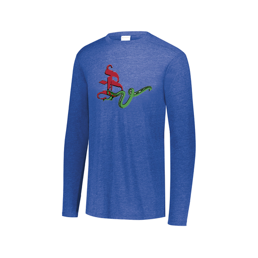 [FTLCUBRY-AXS-LOGO2] Decker Men's Tri-Blend T-Shirt - Long Sleeve (Adult XS, Royal, Logo 2)